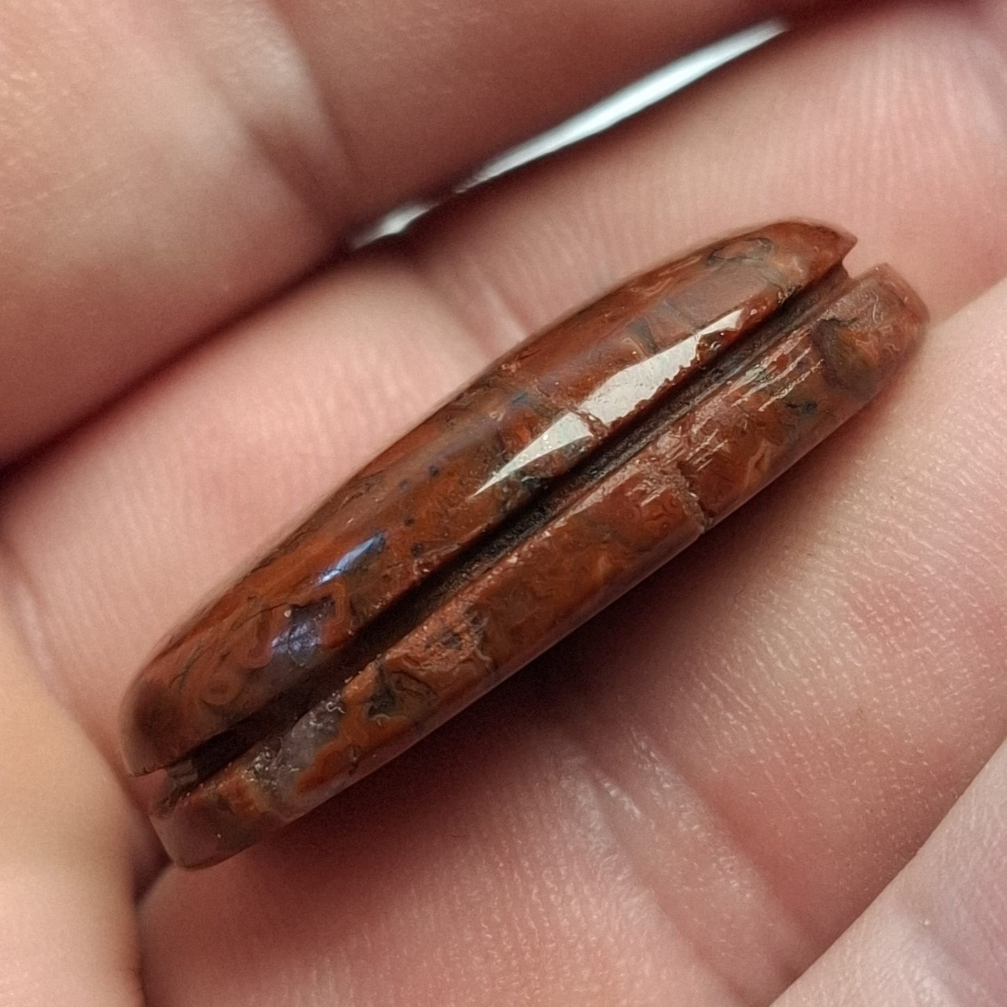 Cabochon agate de saphoz rainurée
