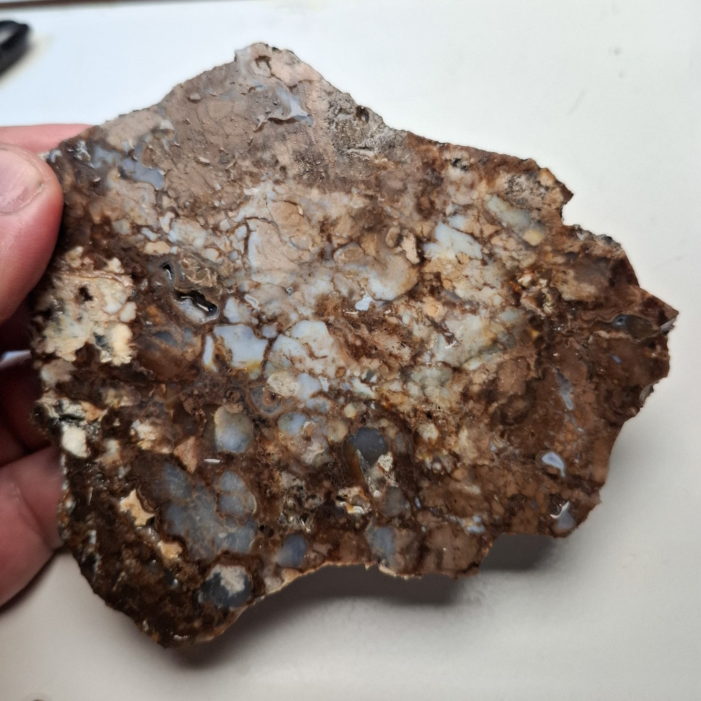 Dalle Lapidaire Calcédoine Opalisée du Haut Forez