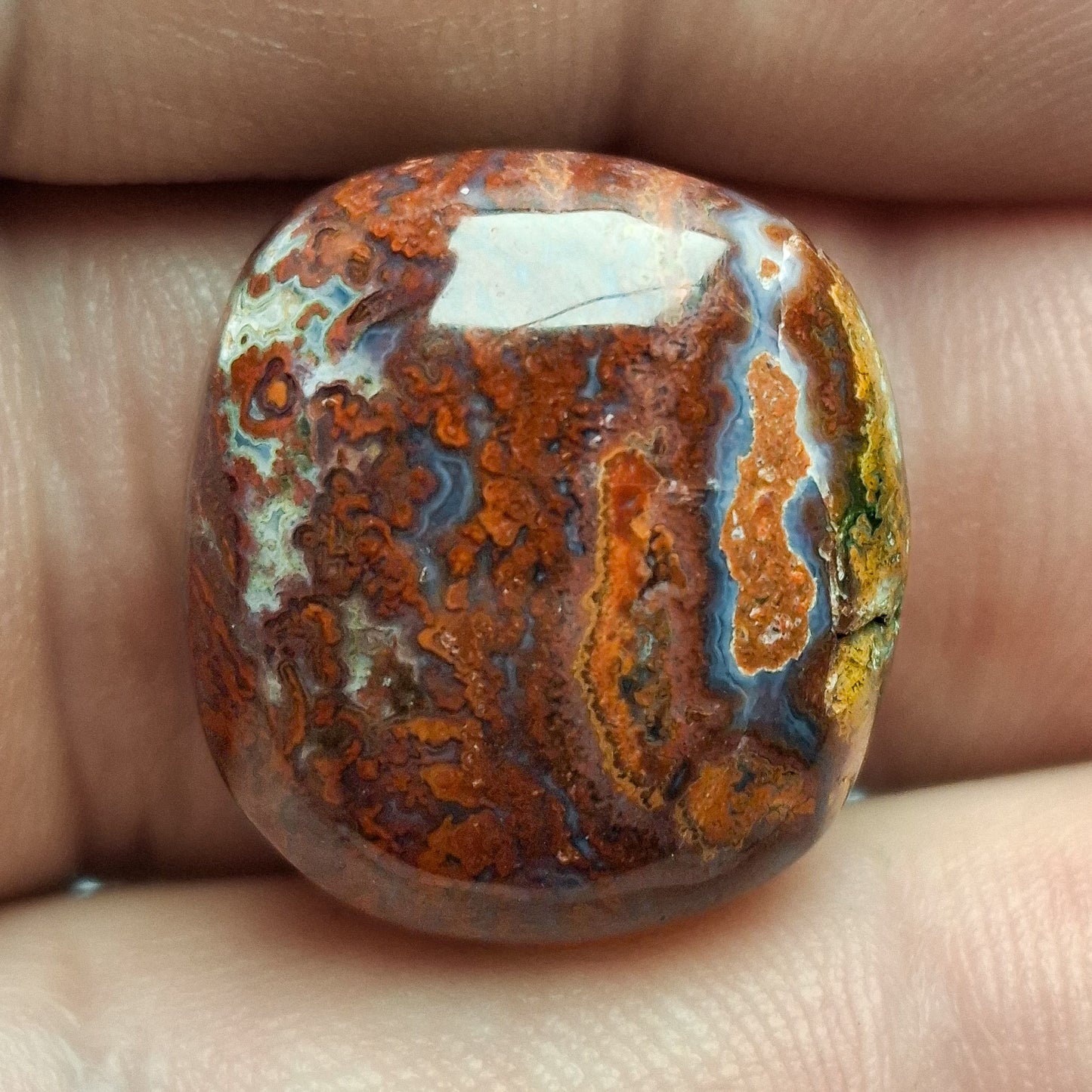 Cabochon Agate Plume