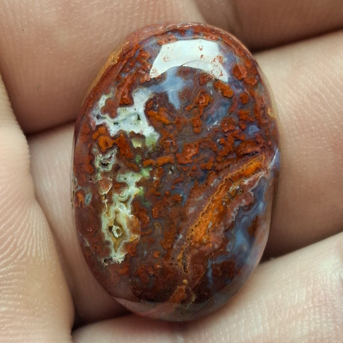 Cabochon Agate Plume