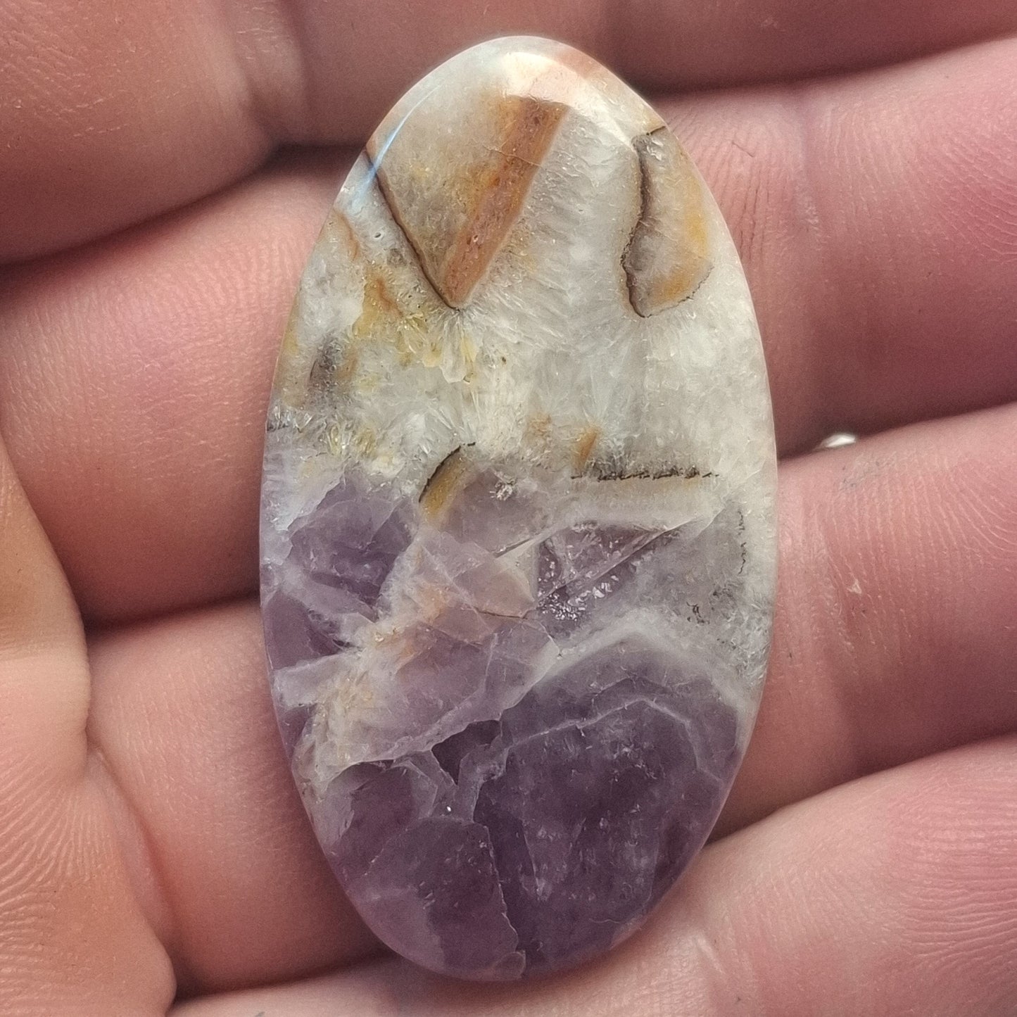 Cabochon Agate Améthyste des Monts du Lyonnais