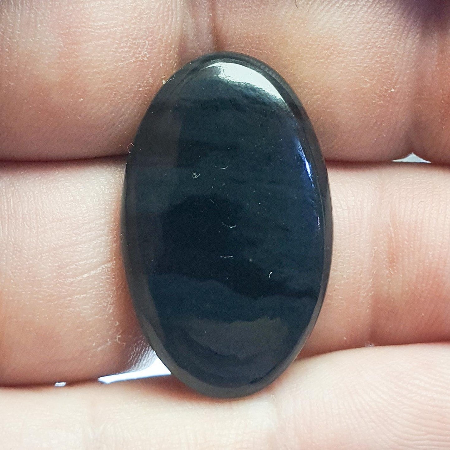 Cabochon obsidienne midnight lace argentée
