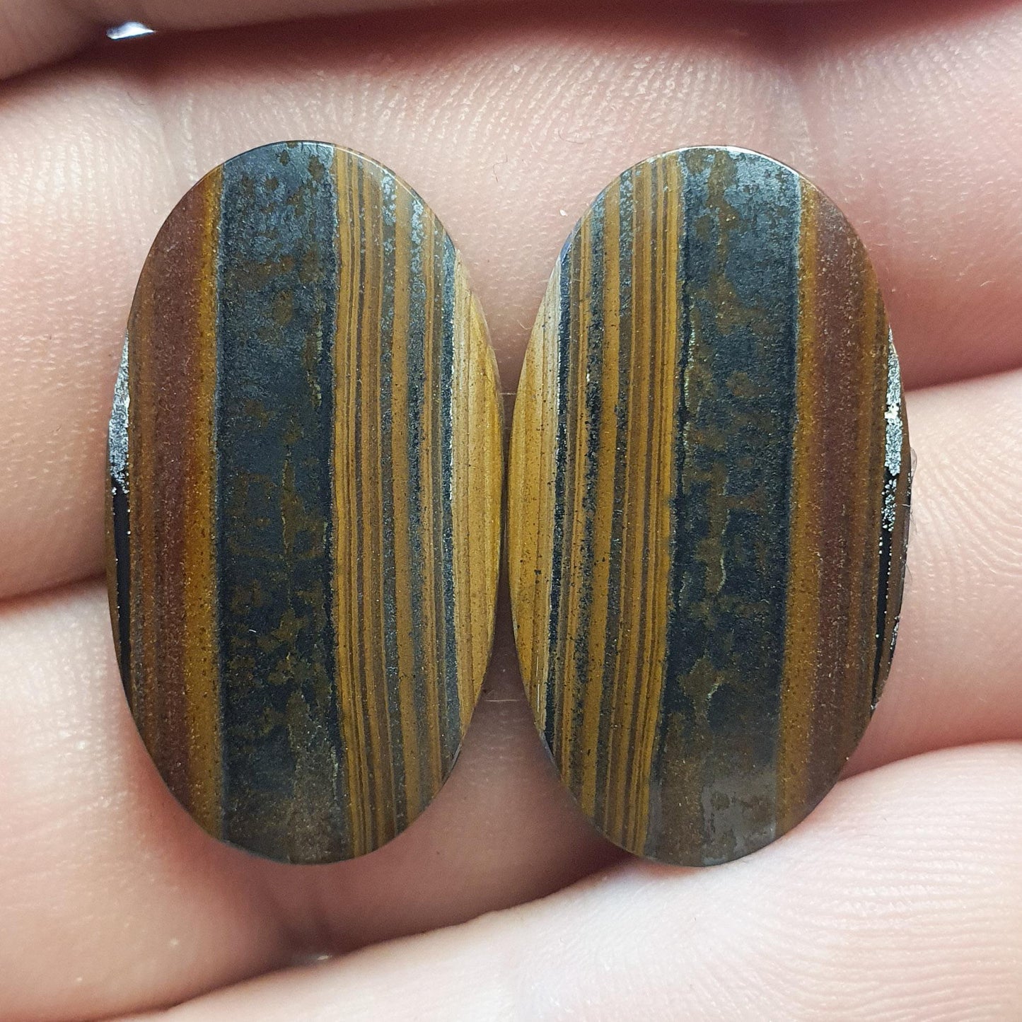 Paire cabochons œil de fer prieska