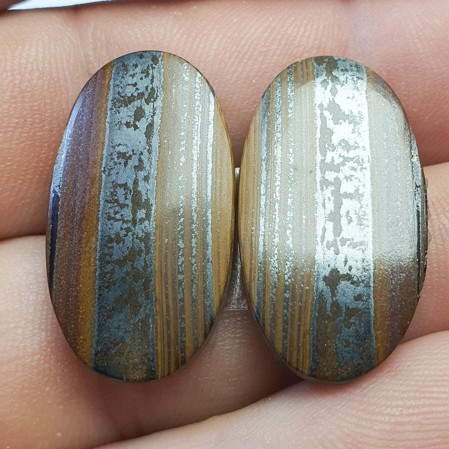 Paire cabochons œil de fer prieska