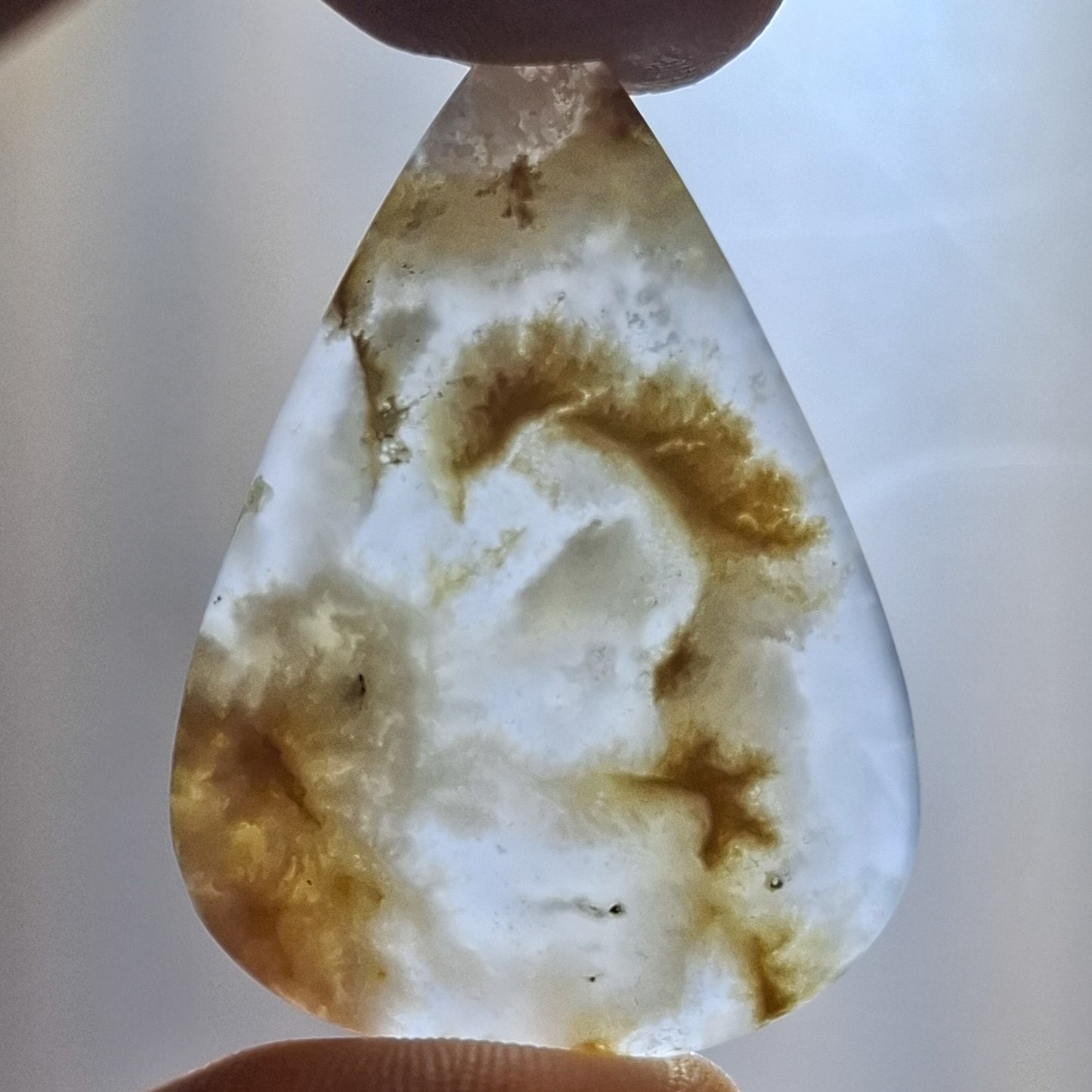Cabochon Agate Plume