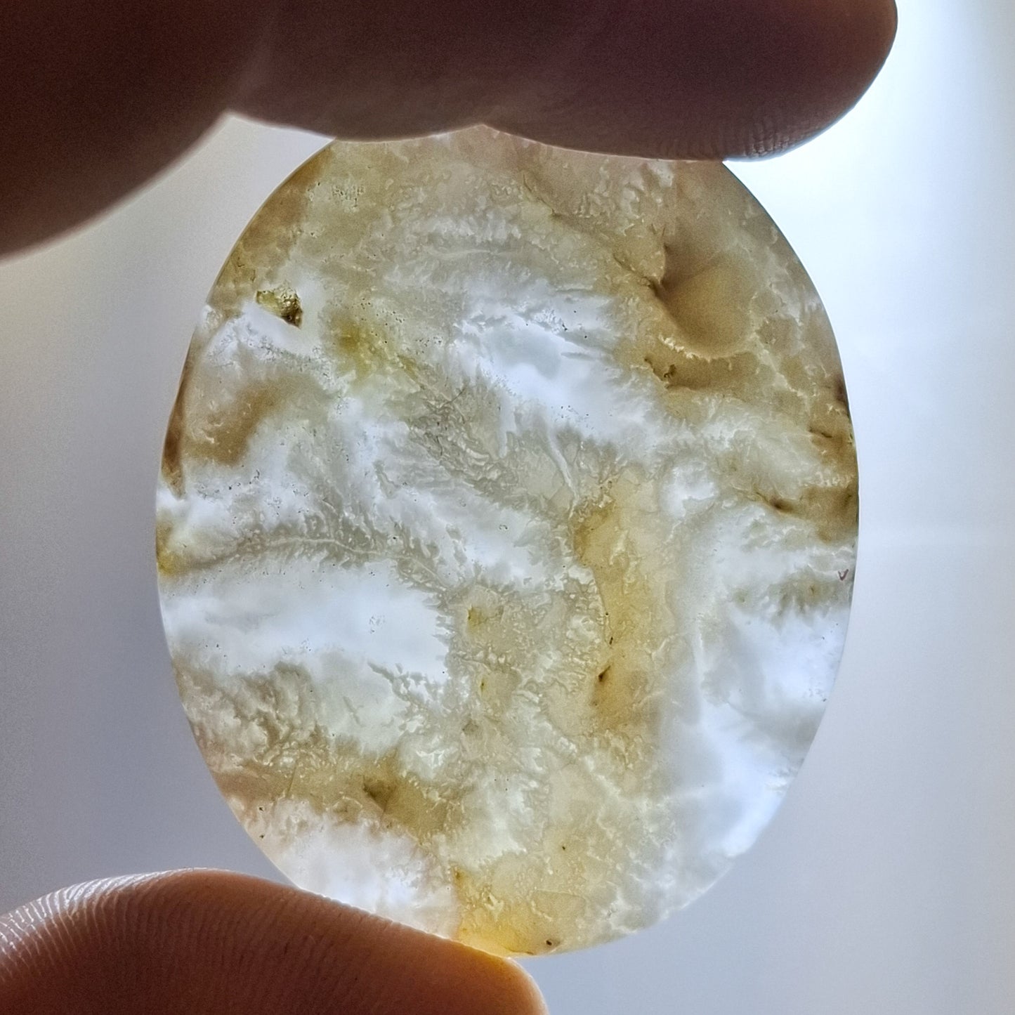 Cabochon Agate Plume