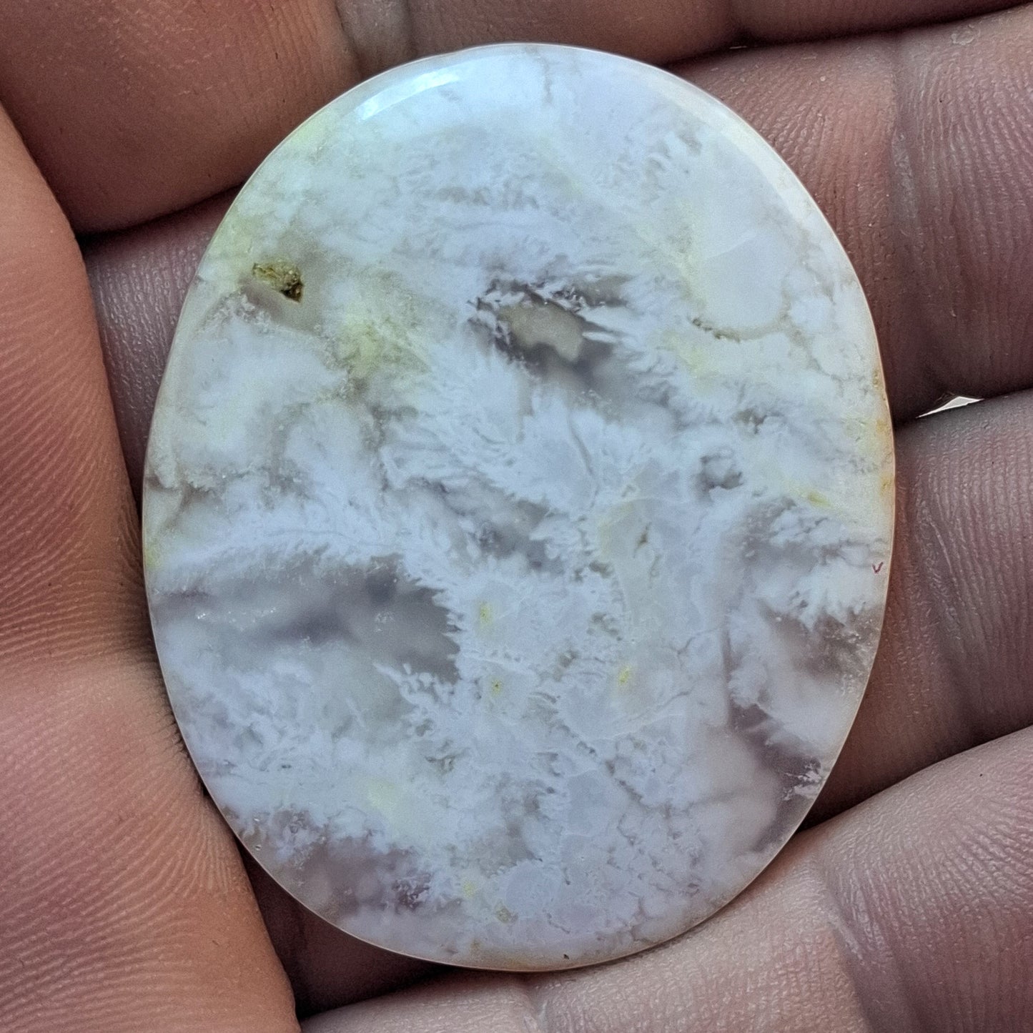 Cabochon Agate Plume