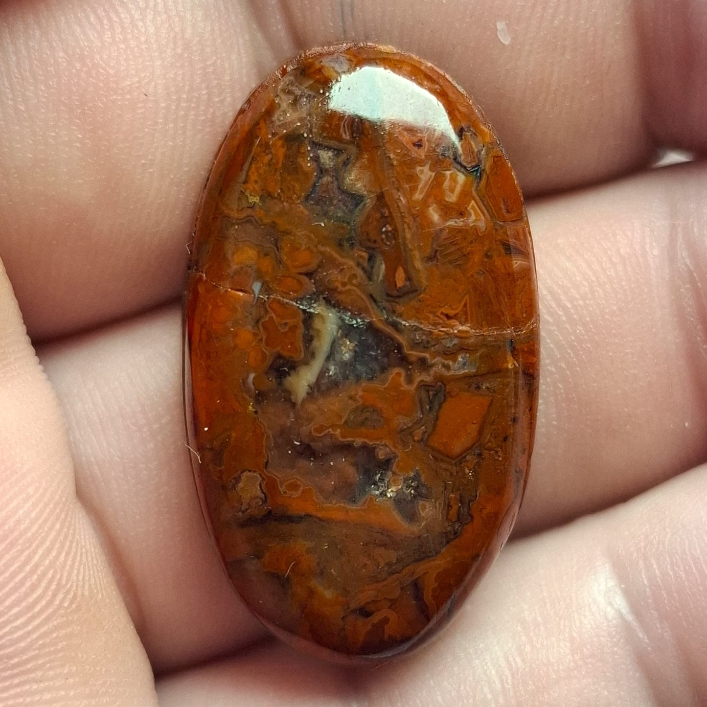 Cabochon agate de saphoz rainurée