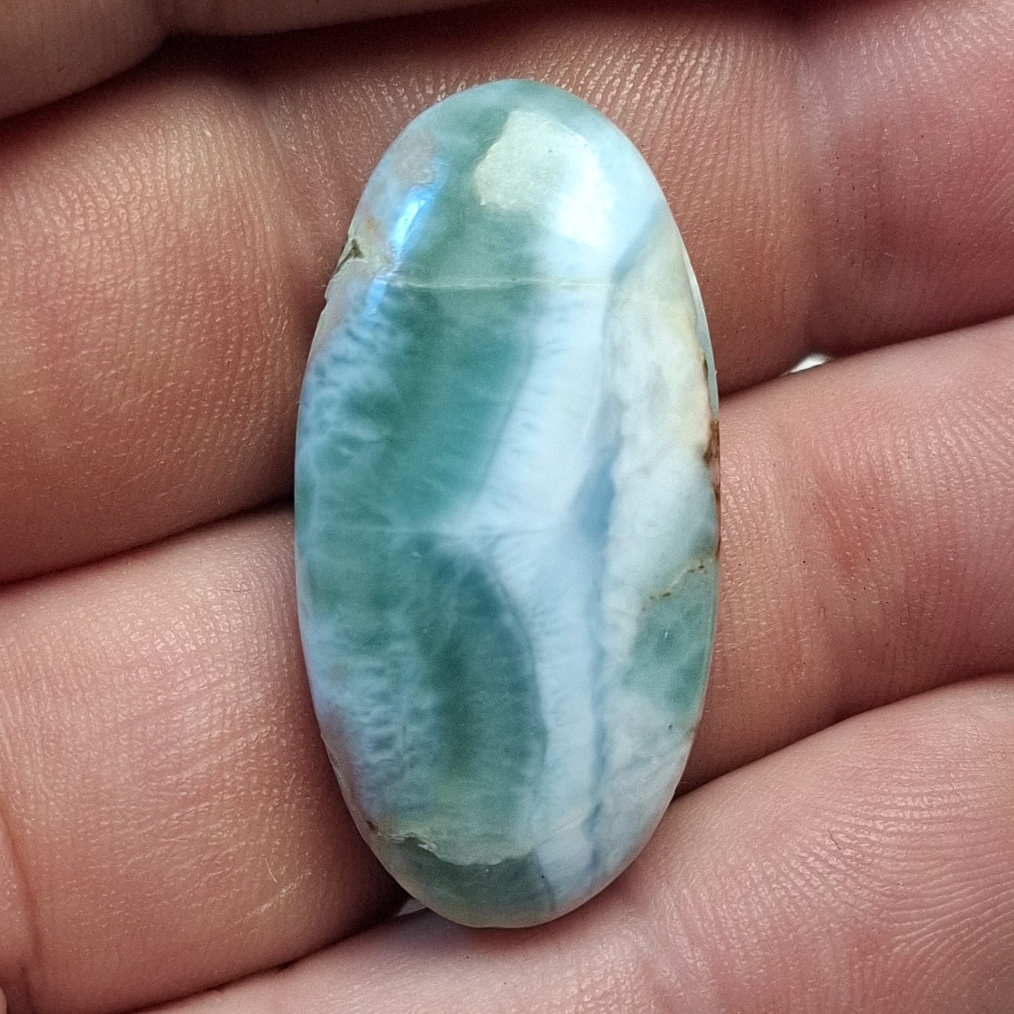 Cabochon larimar Rainuré