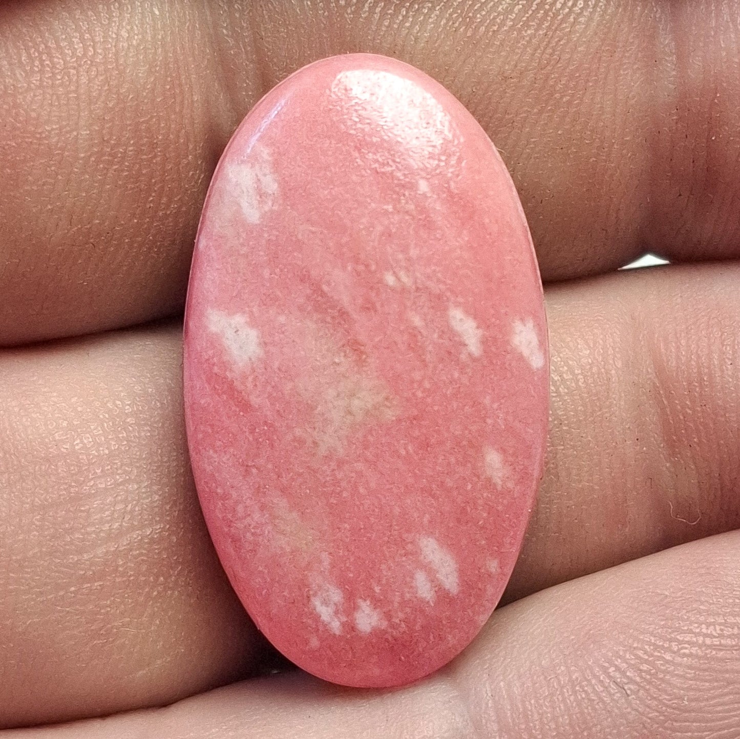 Cabochon thulite de lom rainurée