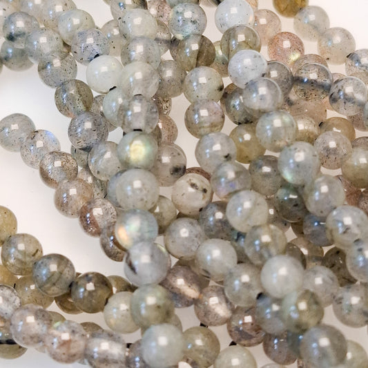 Perles Labradorite 4mm, corde 40cm perles rondes naturelles