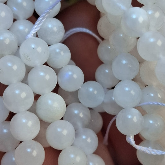 Perles Peristerite 6mm, corde 40cm perles rondes naturelles