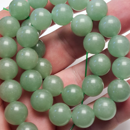 Perles Aventurine 12mm, corde 40cm perles rondes naturelles