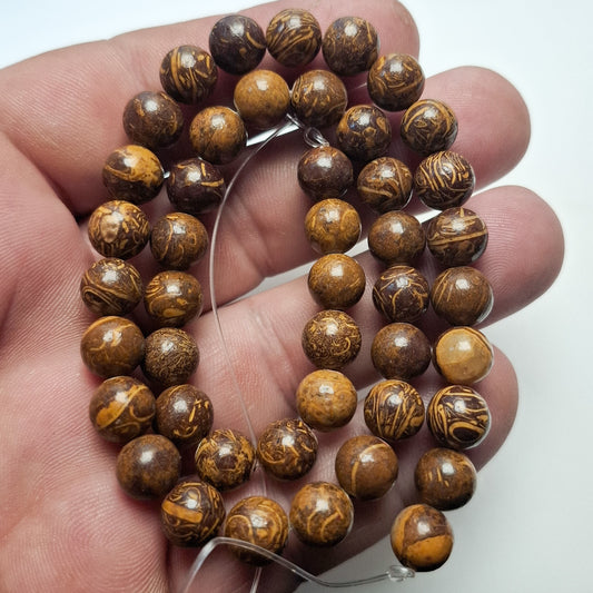 Perles Jaspe Mariam 8mm, corde 40cm perles rondes naturelles