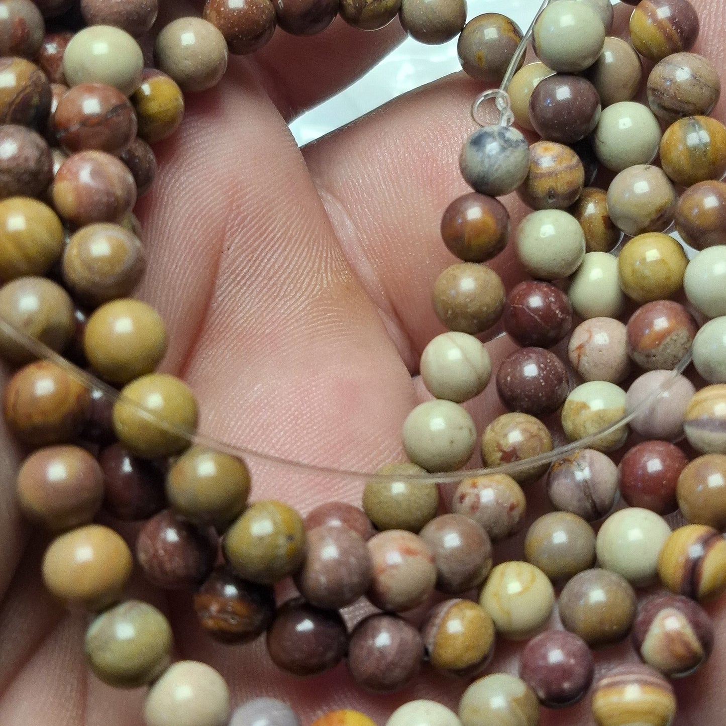 Perles Mookaite 6mm, corde 40cm perles rondes naturelles