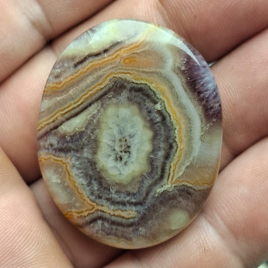Cabochon agate de chatelperron rainurée