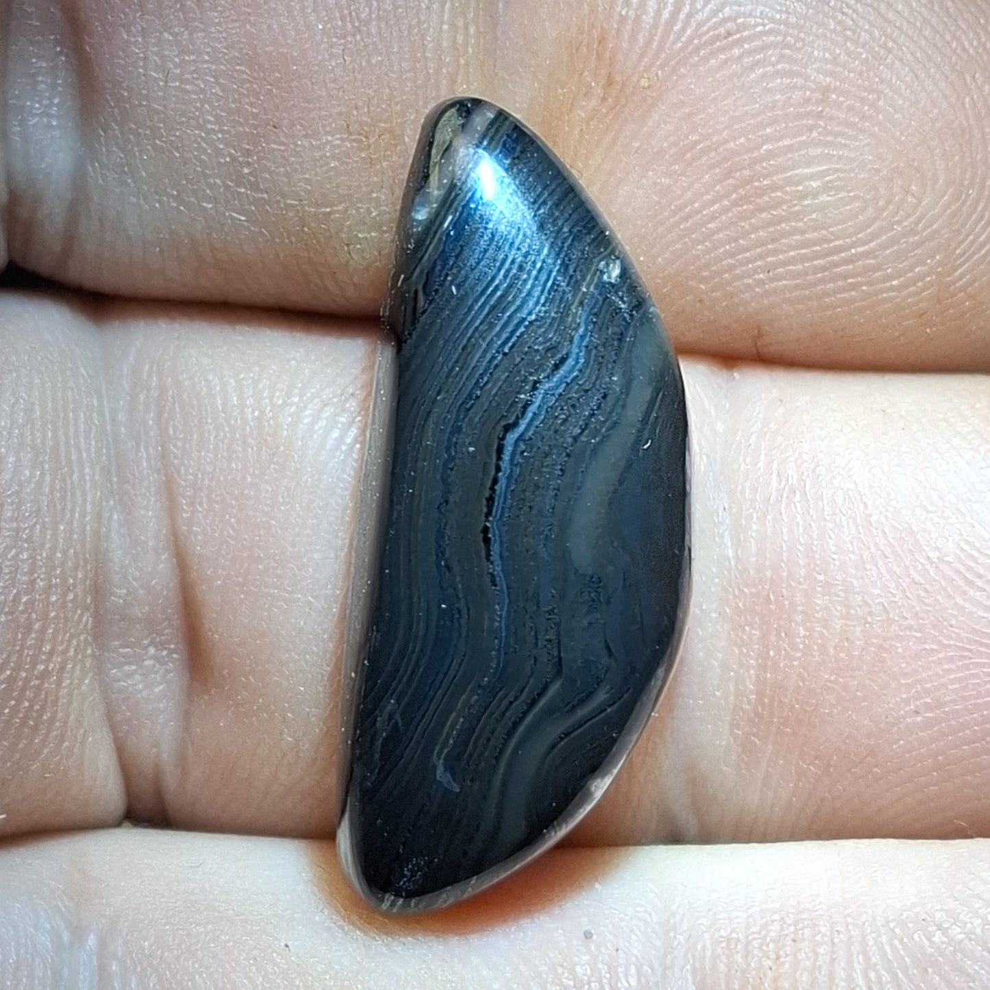 Cabochon Psilomelane Crown of Silver
