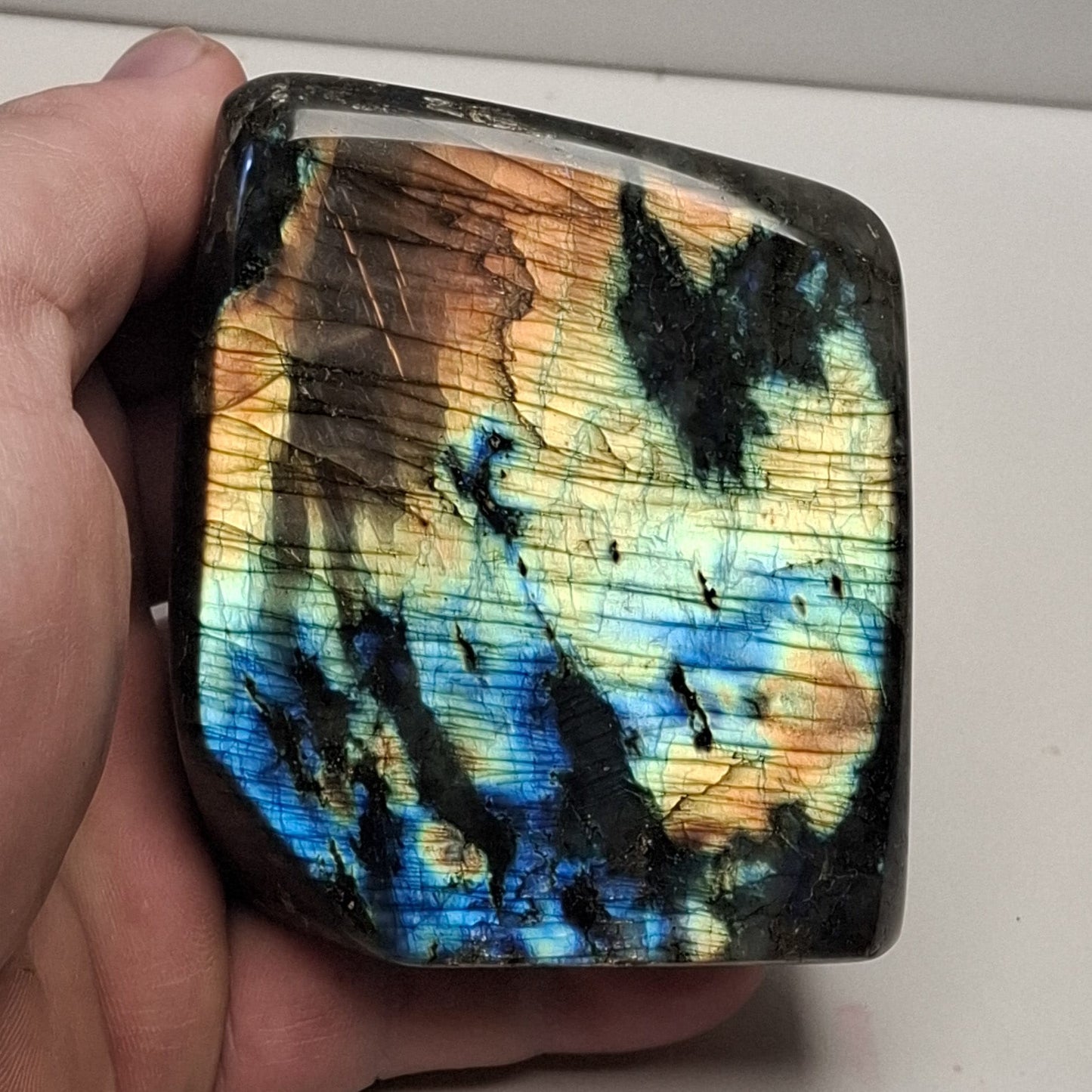 Labradorite forme libre polie
